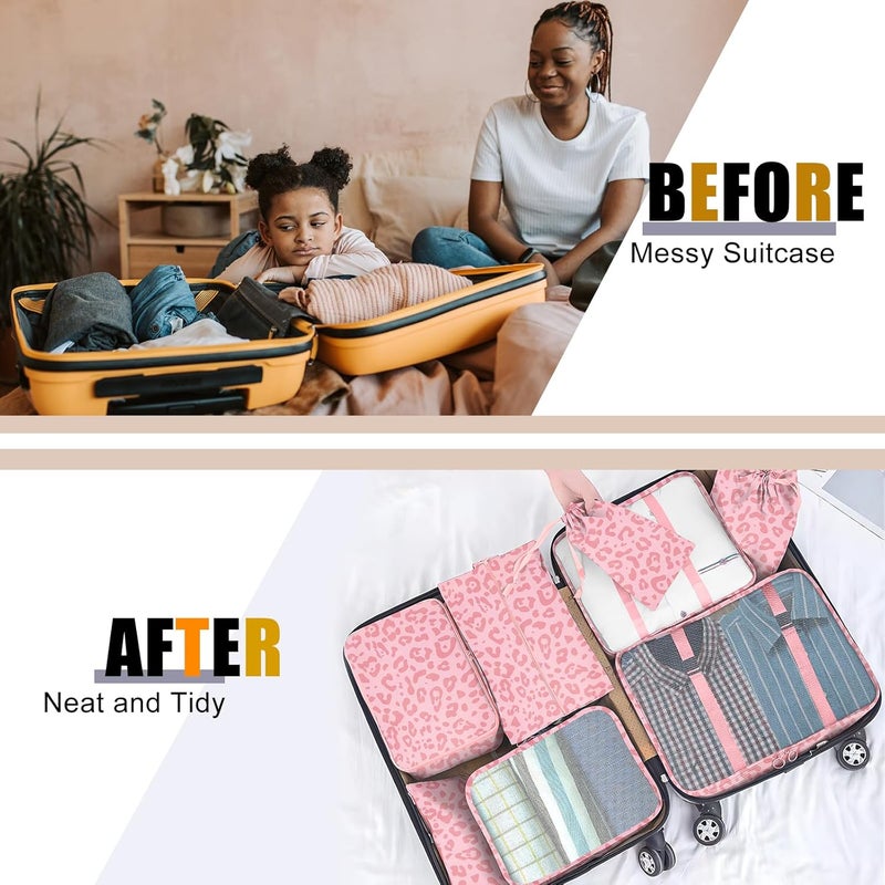 YEEYAA Packing Cubes for Travel - 8 Set Luggage Organizer Bags for Family, Mesh Breathable Packing Cubes for Suitcases Durable Travel Essentials Bags Set - Image 4